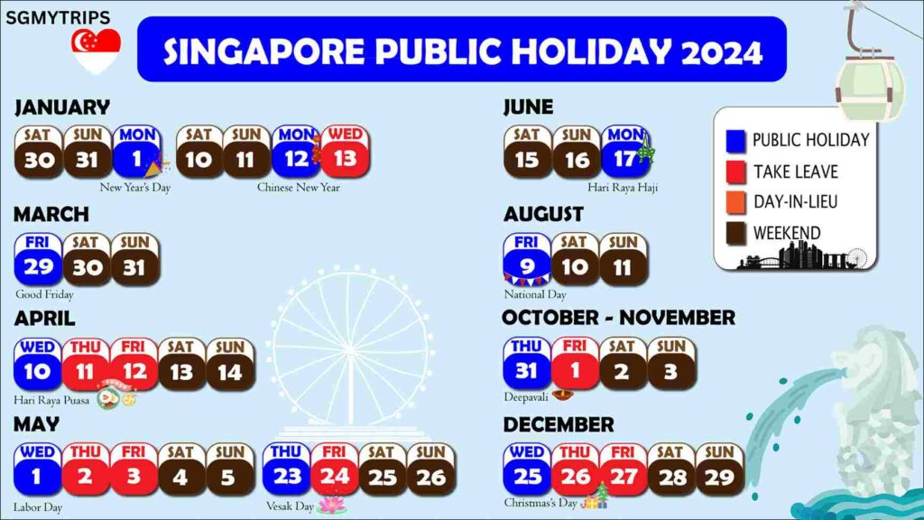 Singapore Public Holiday and School Holiday 2023 & 2024