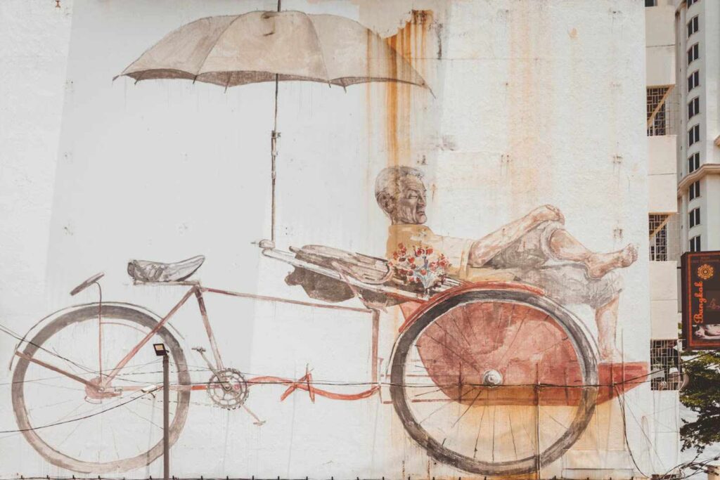 Trishaw man Penang Street Art