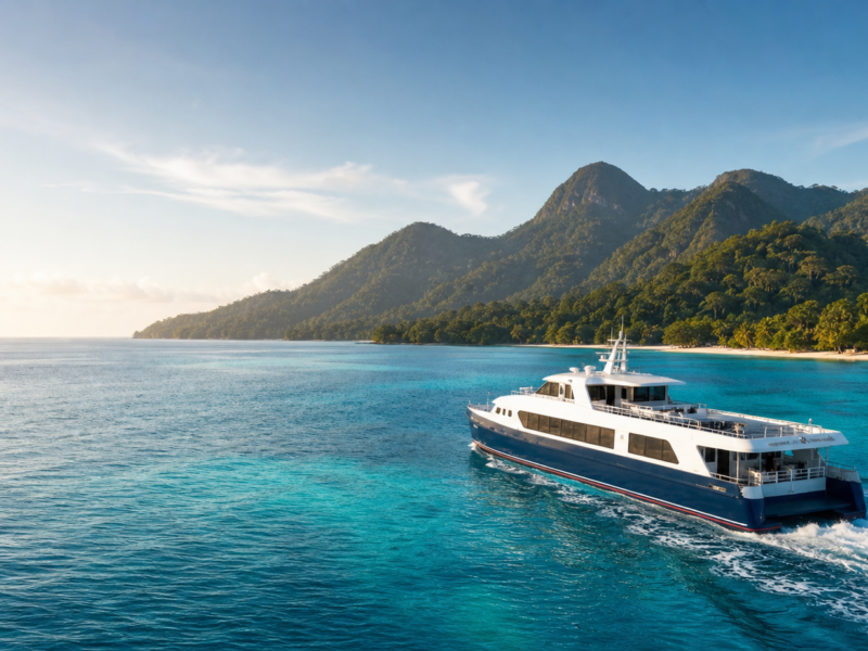 Passenger ferry sailing toward Tioman Island for the 2026 Tioman ferry schedule guide